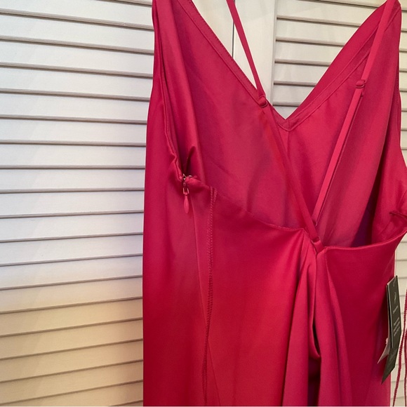 Aidan Mattox Watermelon Cowl Neckline Fit & Flare Dress, Size 14 NWT $195 - Picture 5 of 12